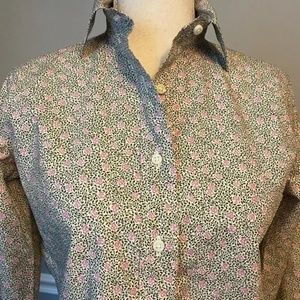 Ann Mashburn Boyfriend Shirt Size M EUC Liberty Print!